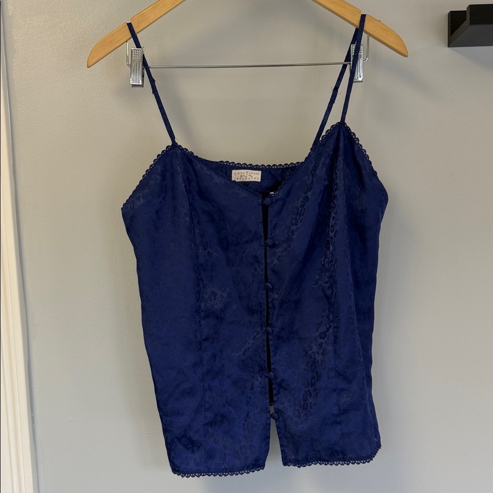 Vintage Erica Taylor Intimates Cheetah Button Up Top